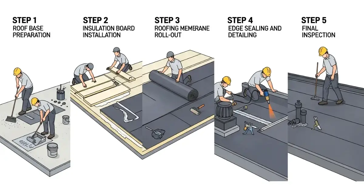 Step-by-Step Guide on How to Install a Flat Roof | Goldcrest Roofing 