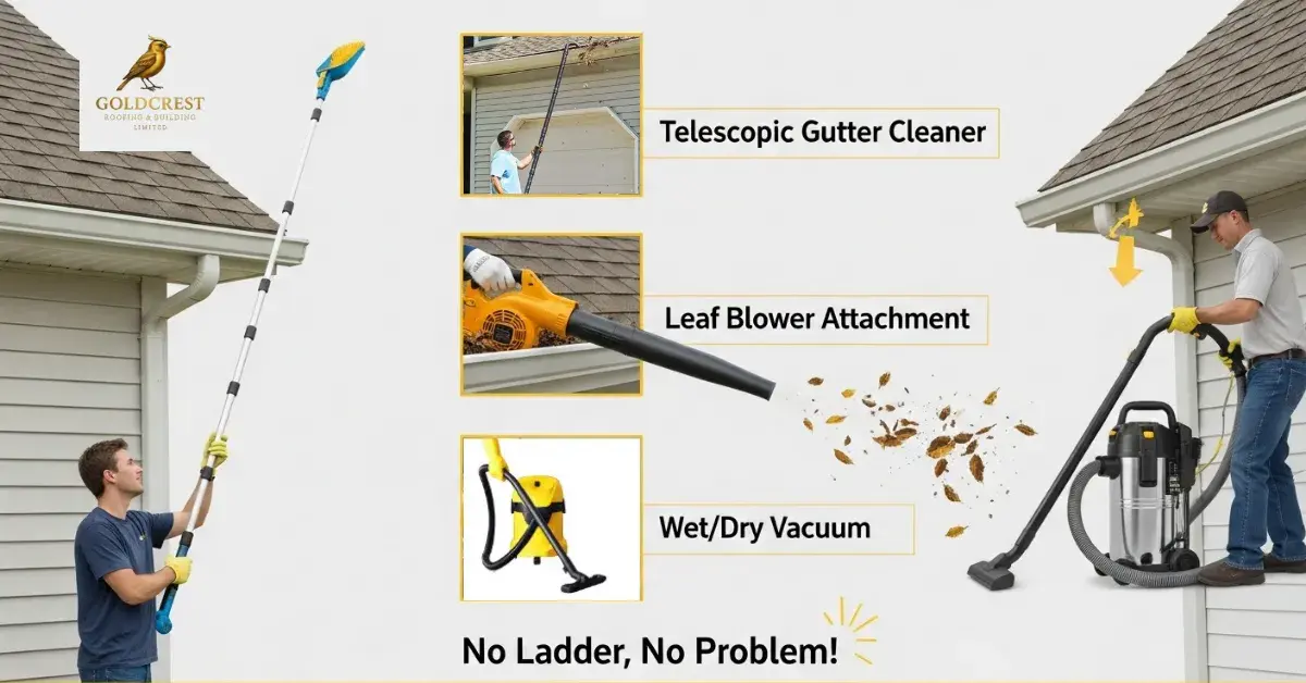 How to Clean Gutters Without a Ladder